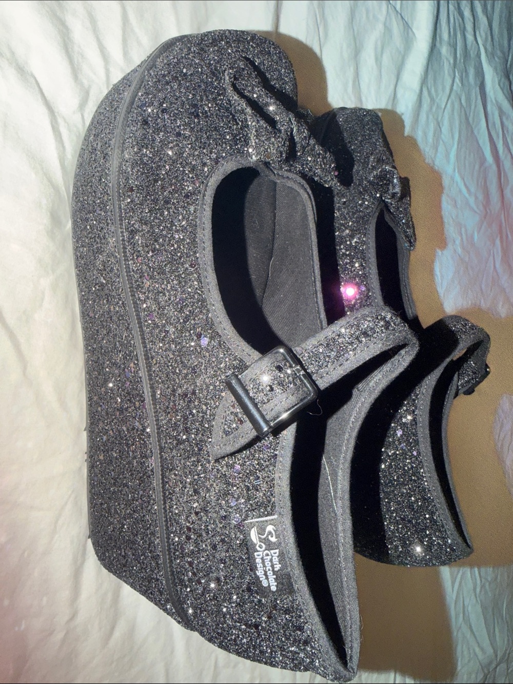 Black glitter hot chocolate shoes size 10 - Picture 3 of 8